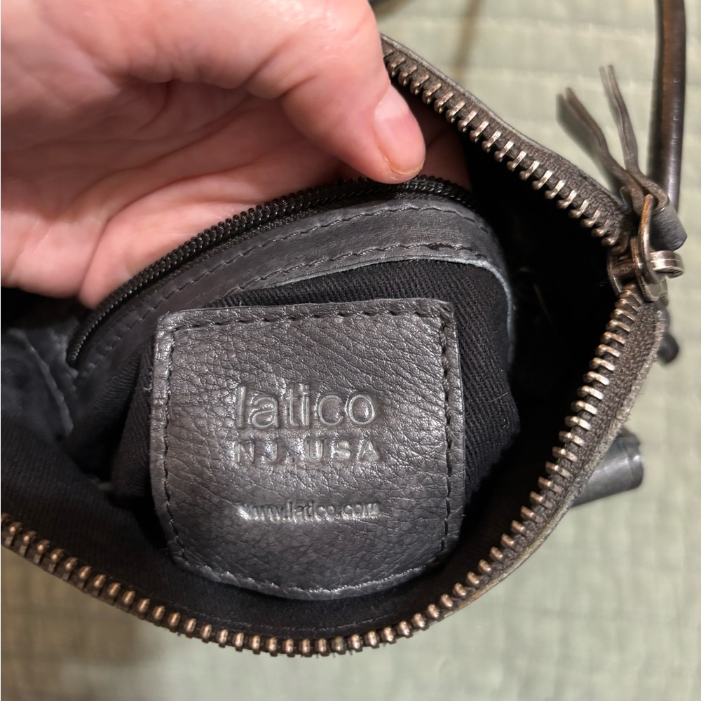 Latico Charcoal Leather Crossbody Bag - Picture 6 of 7